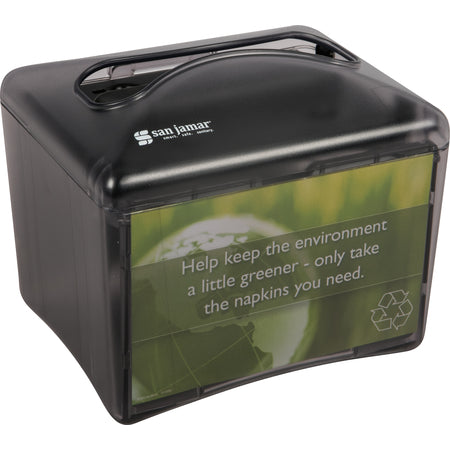Carlisle H4003TBK 200 Napkins Black ABS Tabletop Venue Napkin Dispenser, Interfold
