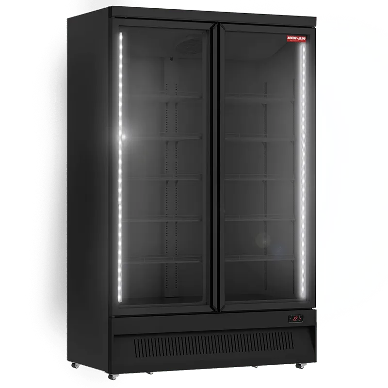 New Air NGF-49-HB 49" Black Glass Door Freezer