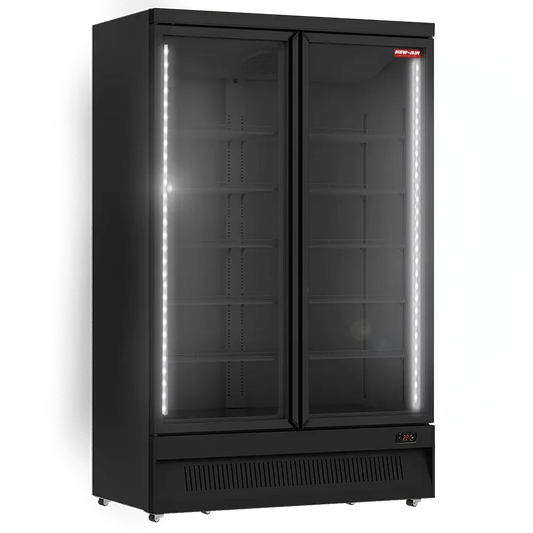 New Air NGF-49-HB 49" Black Glass Door Freezer