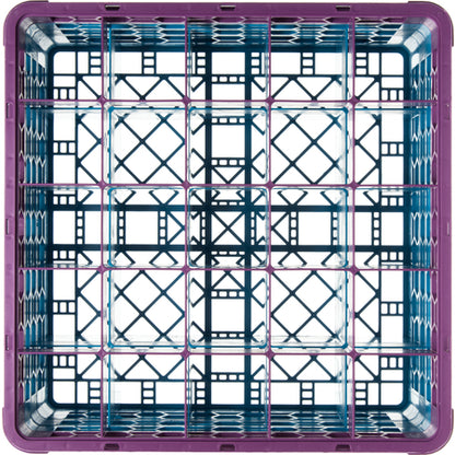 Carlisle RG25-3C414 Lavender-Carlisle Blue 25-Compartment Polypropylene OptiClean Divided Glass Rack with 3 Extenders 8.72"