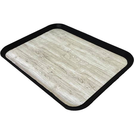 Carlisle DXSMC1520NSW03 15" x 20" Black Glasteel Woodgrain Non-Skid Tray