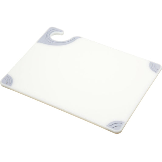 San Jamar CBG912WH 9" x 12" x 0.375" White Saf-T-Grip Cutting Board