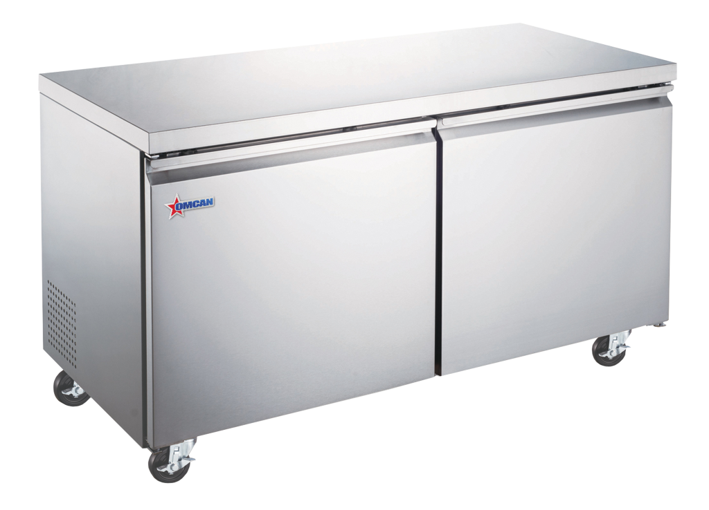 Omcan 50092 15 cu.ft. (425 L) 60" 2-Door Undercounter Freezer