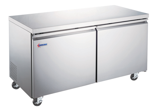 Omcan 50092 15 cu.ft. (425 L) 60" 2-Door Undercounter Freezer