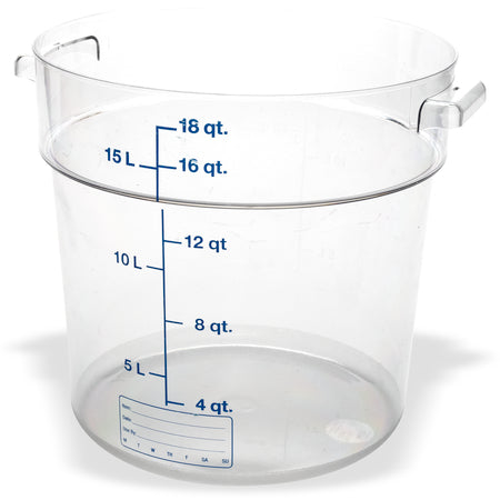 Carlisle 1076807 18 Qt Clear Round Polycarbonate StorPlus Food Storage Container
