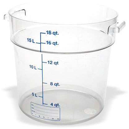 Carlisle 1076807 18 Qt Clear Round Polycarbonate StorPlus Food Storage Container