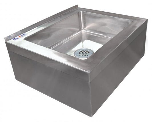Omcan 24412 20" x 16" x 6" Stainless Steel Mop Sink with Drain Basket