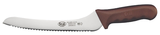 Winco KWP-92N 9" Brown Polypropylene Handle Offset Bread Knife