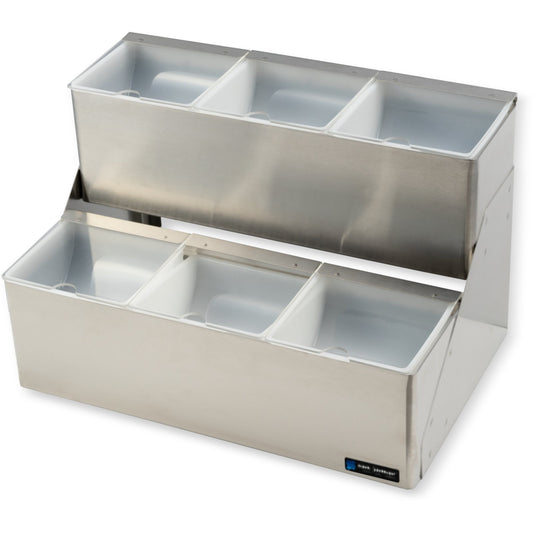 San Jamar B6706INL 6 Quart Stainless Steel Chillable Condiment Center with Notched Lid