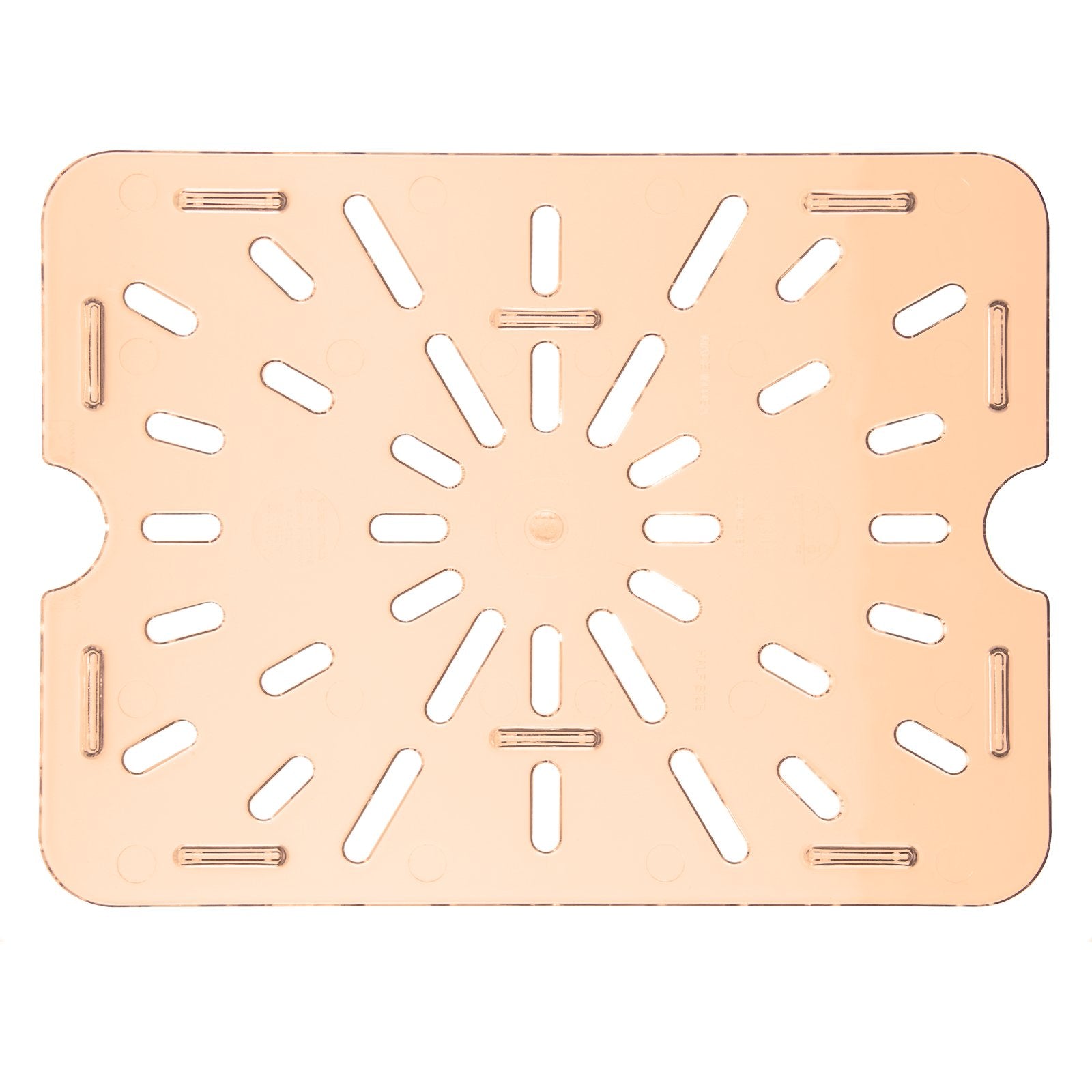 Carlisle 1043513 1/2 Size Amber High Heat Plastic StorPlus Food Pan Drain Grate
