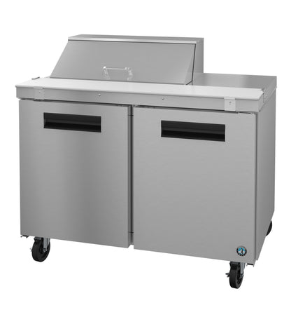 Hoshizaki SR48B-8 Two Section Stainless Doors Sandwich Prep Table Refrigerator
