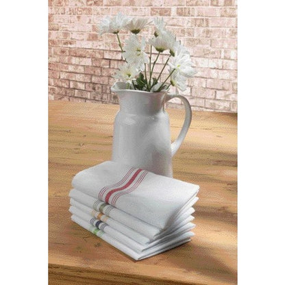 Snap Drape 53771822NH414 18" x 22" Orange 50% Spun Polyester/50% Filament Bistro Striped Napkin
