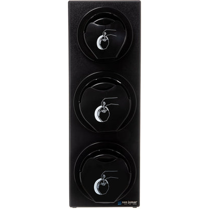 San Jamar L2923BK Black EZ-Fit Lid Dispenser L2200C (1) and L2400C (2) Trim Rings Cabinet