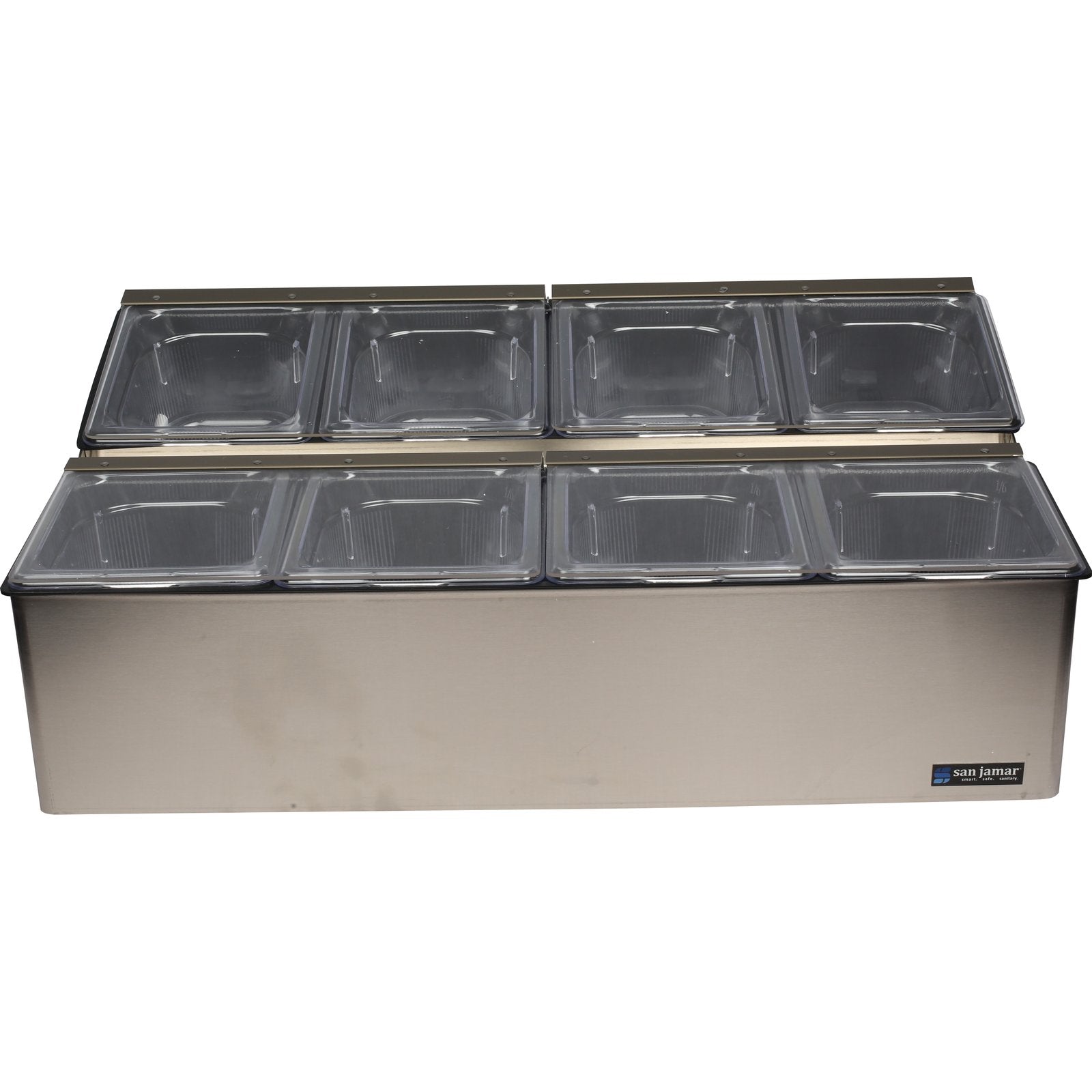 San Jamar FP9248FL 8-Compartment Stainless Steel EZ-Chill Self-Service Center