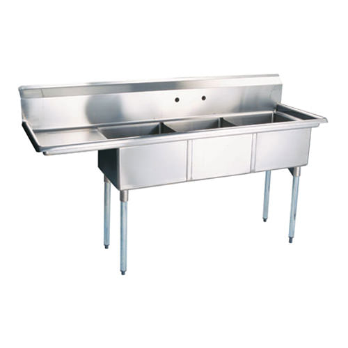 Thorinox TTS-1818-L18 Triple Sink with Left Drainboard
