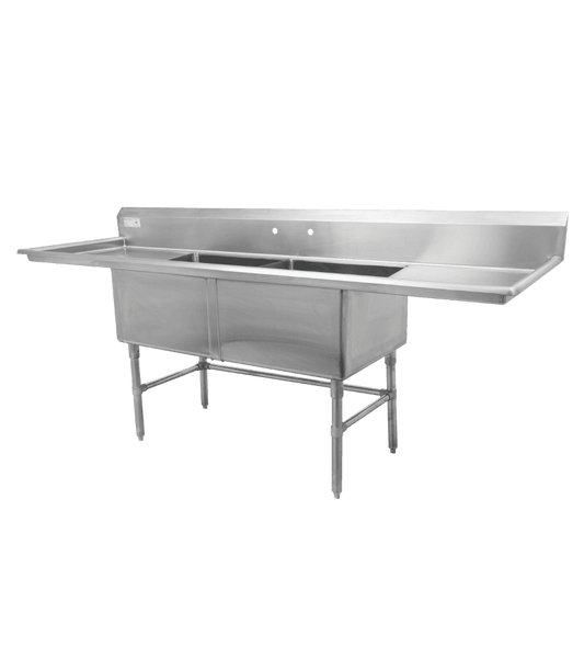 Thorinox TDS-1818-RL18 18" X 18" Double Sink with Left and Right Drainboard