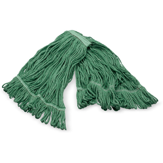 Carlisle 369320M09 Medium Green Acrylic Fiber Anti-Microbial Looped-End Mop w/ Green Band