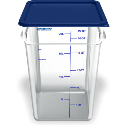 Carlisle 1195607 22 Qt Clear Square Polycarbonate Food Storage Container