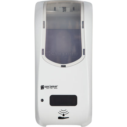 Carlisle SH970WHCL 900 mL White/Clear Plastic Classic Rely Hybrid Electronic Soap, Liquid & Lotion