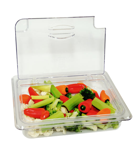 Omcan 43639 1 / 2 Clear Polycarbonate Flip Lid with Gap