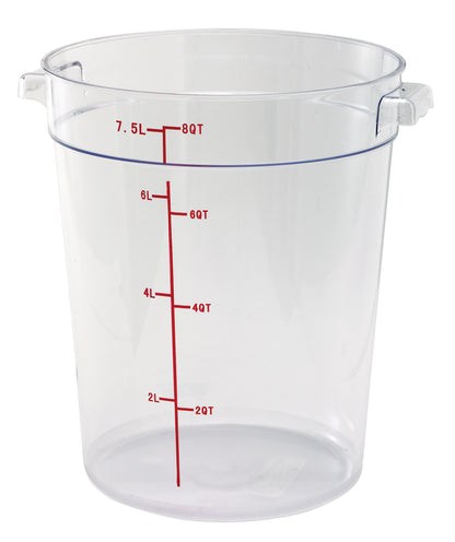 Winco PCRC-8 8 Qt. Clear Polycarbonate Storage Container