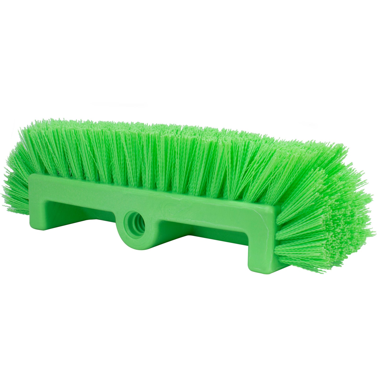 Carlisle 40422EC75 12" Lime Color Coded Mult-Level Floor Scrub Brush with End Bristles