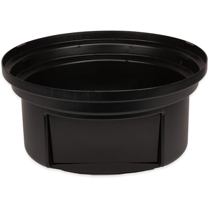 Carlisle 34105703 44 and 55 Gallon Black Round Polyethylene Bronco Waste Bin Trash Container Dome Lid With Hinged Door