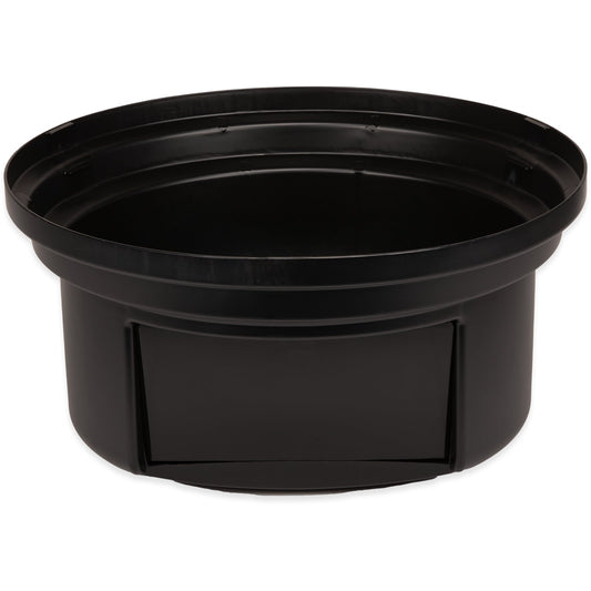 Carlisle 34105703 44 and 55 Gallon Black Round Polyethylene Bronco Waste Bin Trash Container Dome Lid With Hinged Door