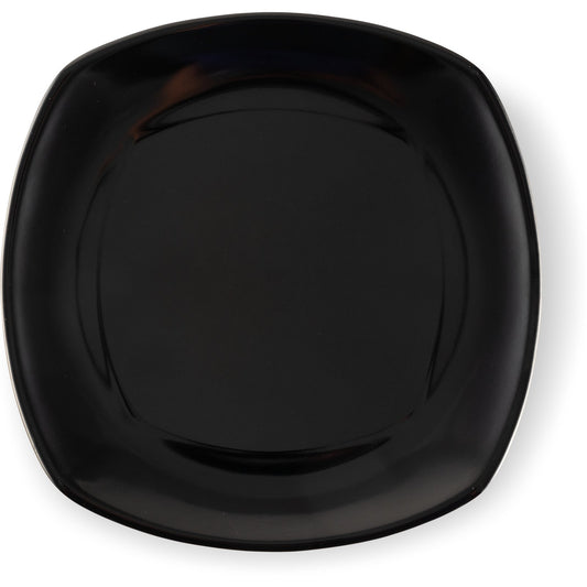 Carlisle 4330803 7.75" Black Upturned Corner Square Melamine Small Plate