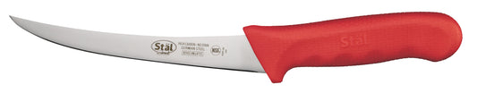 Winco KWP-60R 6" Red Curved Polypropylene Handle Boning Knife