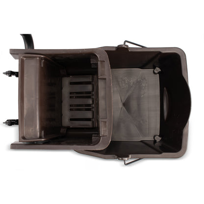 Carlisle 3690869 26 Qt Brown Polypropylene Commercial Mop Bucket with Side-Press Wringer