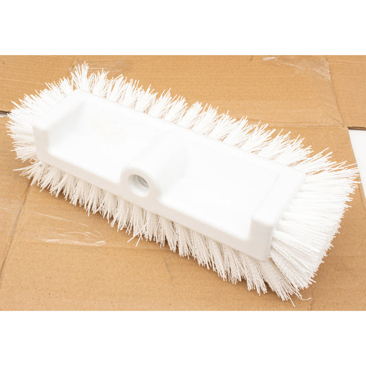 Carlisle 40422EC02 12" White Color Coded Mult-Level Floor Scrub Brush with End Bristles