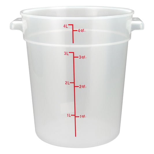 Winco PTRC-4 4 Qt. Translucent Polypropylene Storage Container