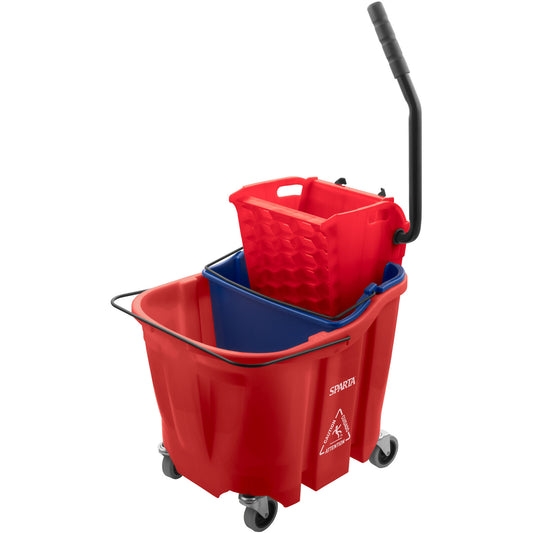 Sparta 9690405 35 Qt Red Polypropylene OmniFit Mop Bucket Combo - Side Press Wringer & Soiled Water Insert