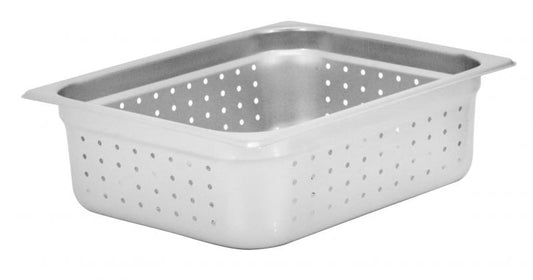 Omcan 85204 Half-size Stainless Steel 25-gauge Perforated Steam Table Pan - 4" Deep