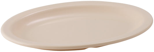 Winco MMPO-96 9-3/4" x 6-3/4" Tan Melamine Narrow Rim Platters