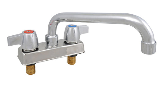 BK Resources BKD-18-G 4" Chrome-Plated Brass O.C. Workforce Deck Mount Faucet W/18" DJ Swing Spout