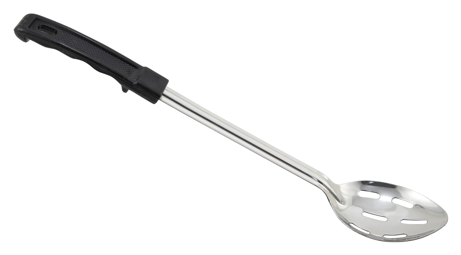 Winco BHSN-15 15" Stainless Steel Slotted Basting Spoon with Plastic Handle