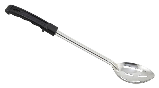 Winco BHSN-15 15" Stainless Steel Slotted Basting Spoon with Plastic Handle