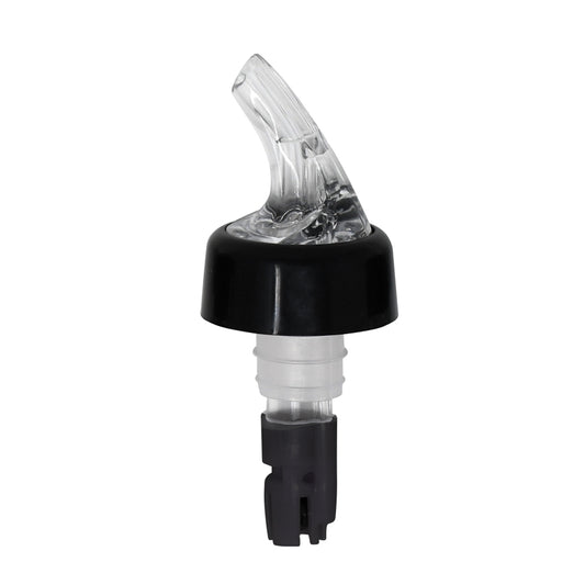 Omcan 80878 5/8 oz Clear Spout / Black Tail Measured Liquor Pourer with Collar