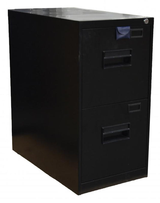 Omcan 21655 Black Letter Vertical File Cabinet with Two Drawers