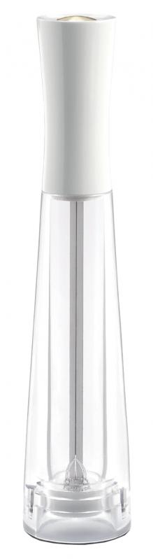 Omcan 43702 26-cm Tosca Series - Salt Mill White Beech Wood with Acrylic Resin Base