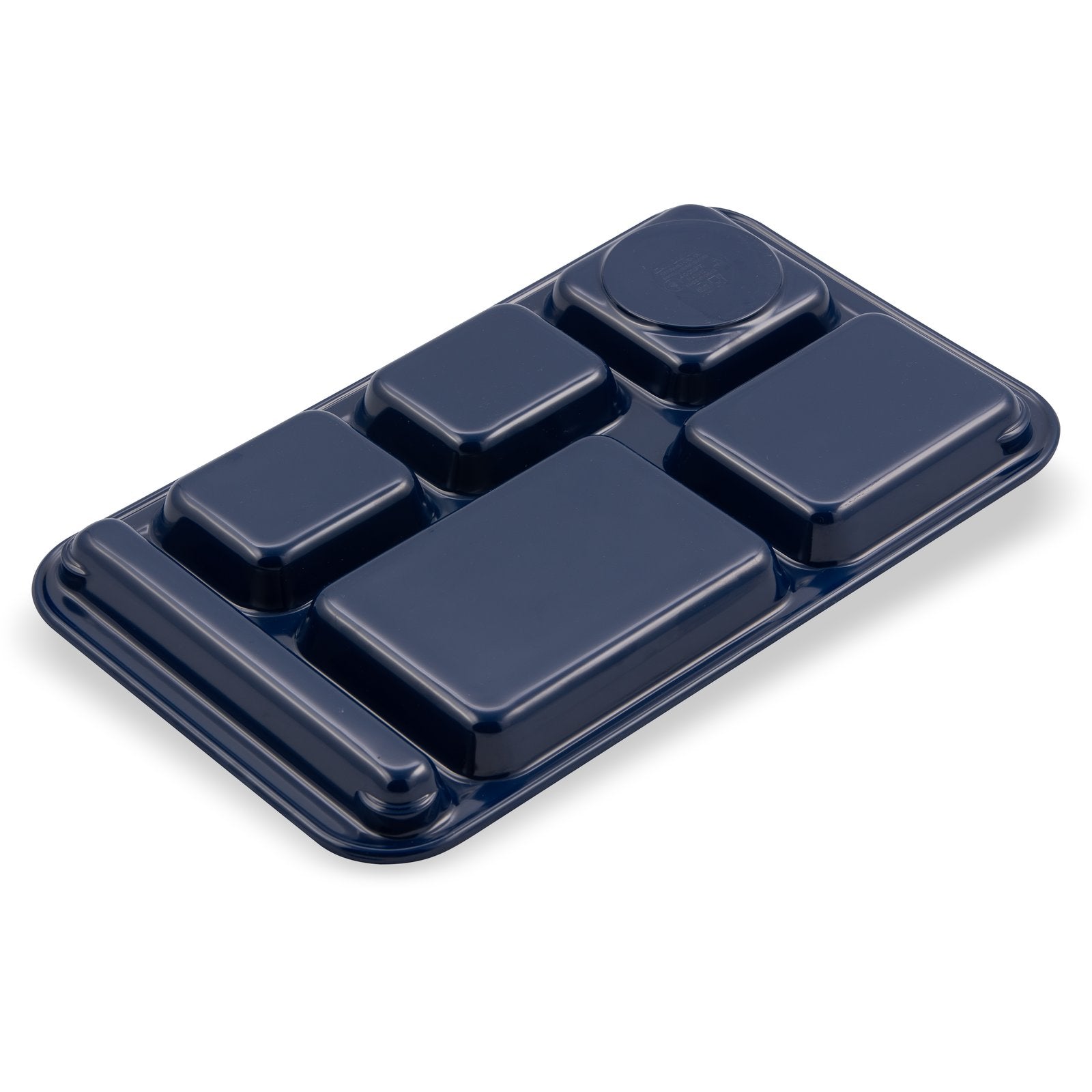 Carlisle 4398250 15" x 9" Dark Blue 6-Compartment Melamine Right Hand Tray
