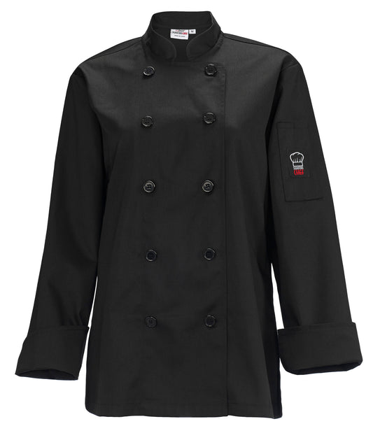 Winco UNF-7KL Large Black Women's Jacket