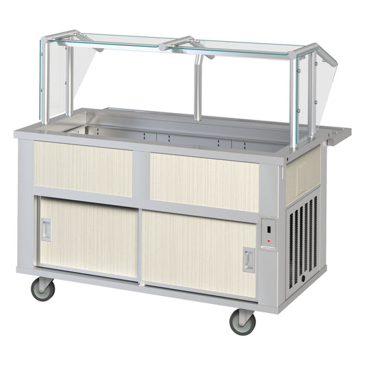 Dinex DXP3BCM 49" x 30" x 36" 3-Well Stainless Steel DineXpress Extra Deep Cold Food Counter
