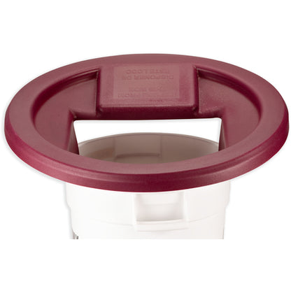 Carlisle KA3244 Burgundy Polyethylene KatchAll Magnetic Flatware Retriever Trash Can Lid