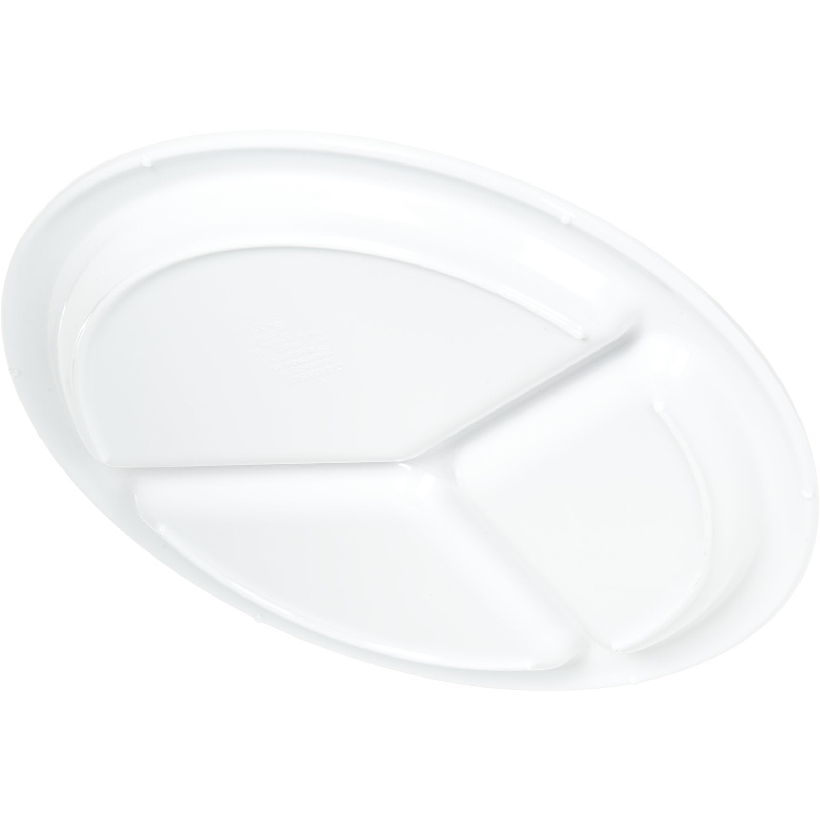 Carlisle KL10202 10" White 3-Compartment Kingline Melamine Plate