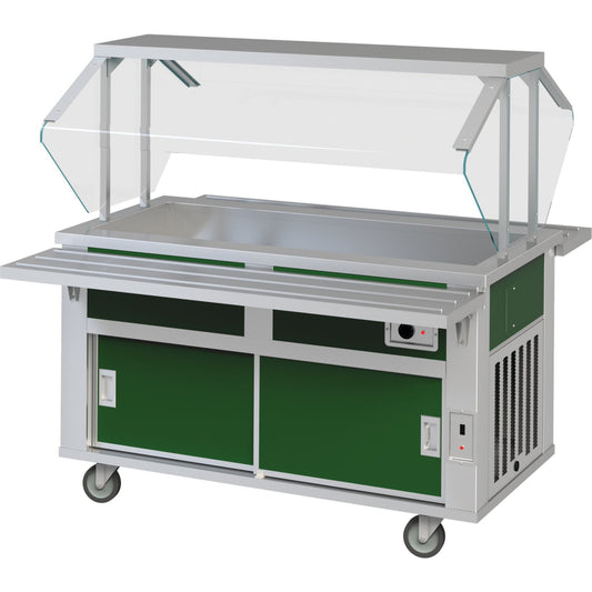 Dinex DXP3HCM 35" x 30" x 36" 3-Well Stainless Steel DineXpress Hot & Cold Food Counter