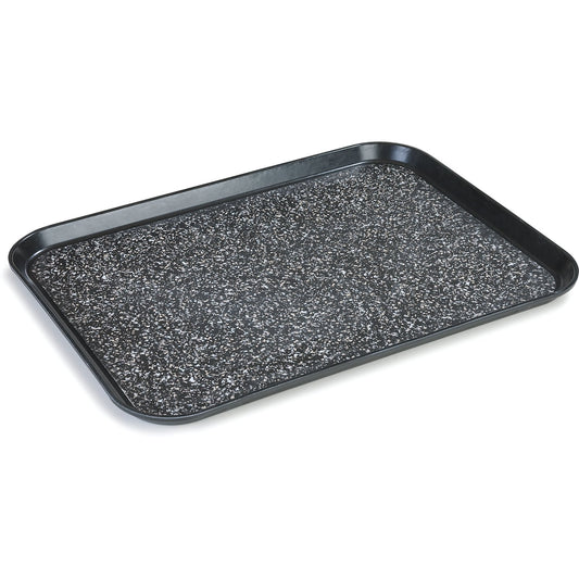 Carlisle DXSMC1520NSM03 15" x 20" Black Glasteel Marble Non-Skid Tray