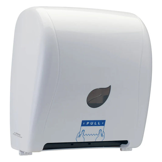 Winco TDAC-8W White Pur-Clean Auto Cut Roll Towel Dispenser